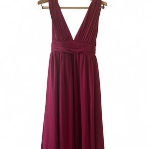 NWT Lulu's Elegant Backless Wine Maxi Dress